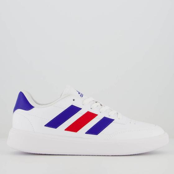 Imagem de Tênis Adidas Courtblock Branco Azul Vermelho