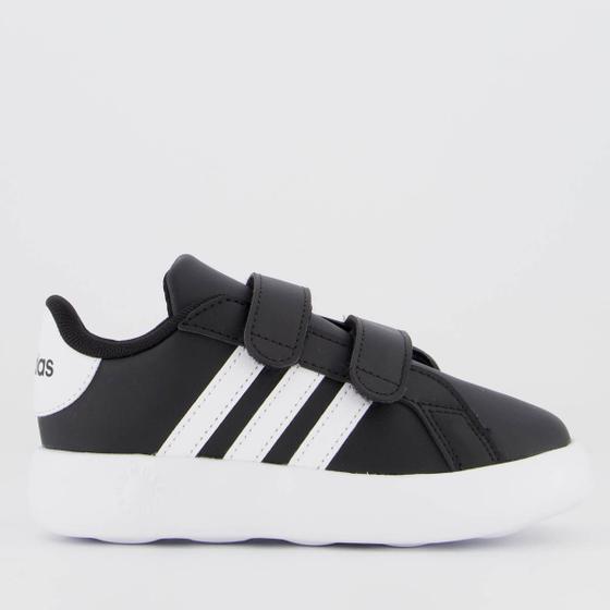 Imagem de Tênis Adidas Grand Court 2.0 CF Infantil Preto e Branco