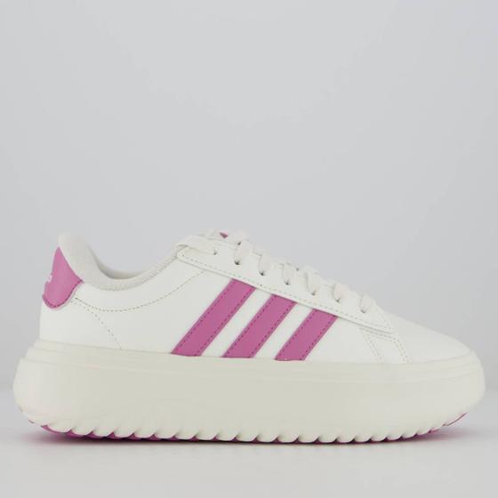 Imagem de Tênis Adidas Grand Court Base 2.0 Feminino Branco e Roxo