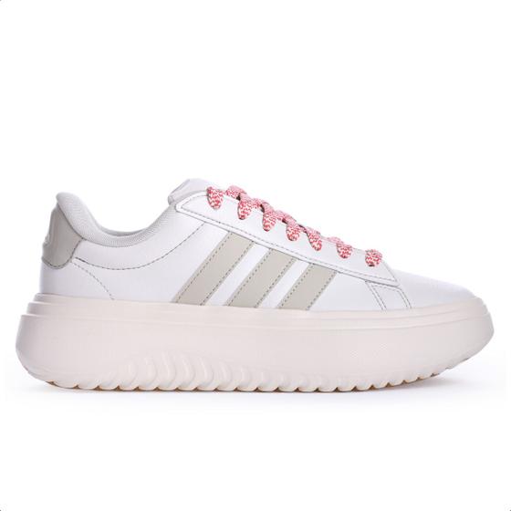 Imagem de Tênis Adidas Grand Court Platform Branco e Vermelho - Feminino