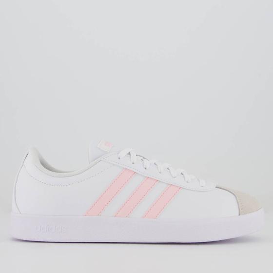 Imagem de Tênis Adidas VL Court Base Feminino Branco e Pink