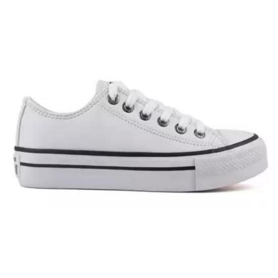 Imagem de Tenis All Feminino Cano Baixo Star Authentic plataforma couro branco - start evolution