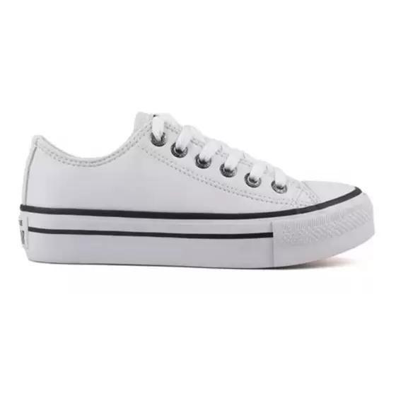 Tenis All Feminino Cano Baixo Star Authentic plataforma couro branco - start evolution Menor preço em Tenis All Feminino Cano Baixo Star Authentic plataforma couro branco - start evolution