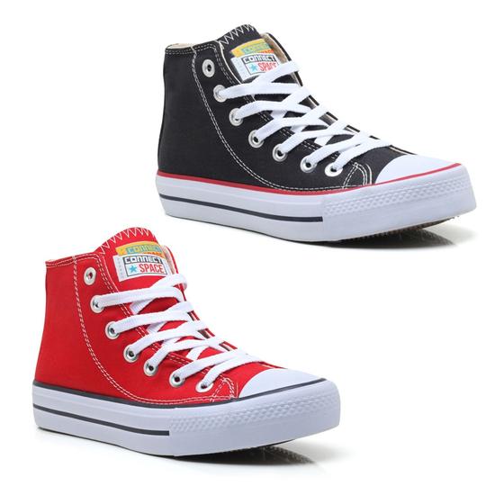 Imagem de Tenis All Kit 2 pares Tenis Star Feminino Masculino Botinha star Authentic 125/2Bo