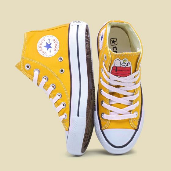 Tenis All Snoopy Star cano Alto Unissex Lançamento 725Bo Menor preço em Tenis All Snoopy Star cano Alto Unissex Lançamento 725Bo