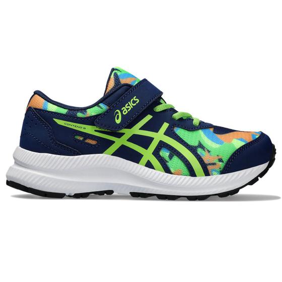 Tênis ASICS Contend 8 PS - Infantil - Azul Marinho com Verde e Laranja Menor preço em Tênis ASICS Contend 8 PS - Infantil - Azul Marinho com Verde e Laranja
