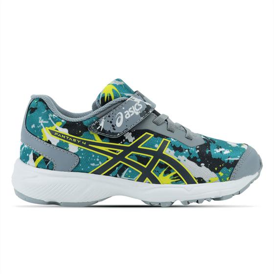 Imagem de Tênis ASICS Fantasy 4 - Infantil - Cinza com Verde e Branco