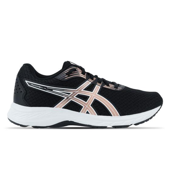 Tênis ASICS Raiden 4 - Feminino - Preto com Branco e Rosa Menor preço em Tênis ASICS Raiden 4 - Feminino - Preto com Branco e Rosa