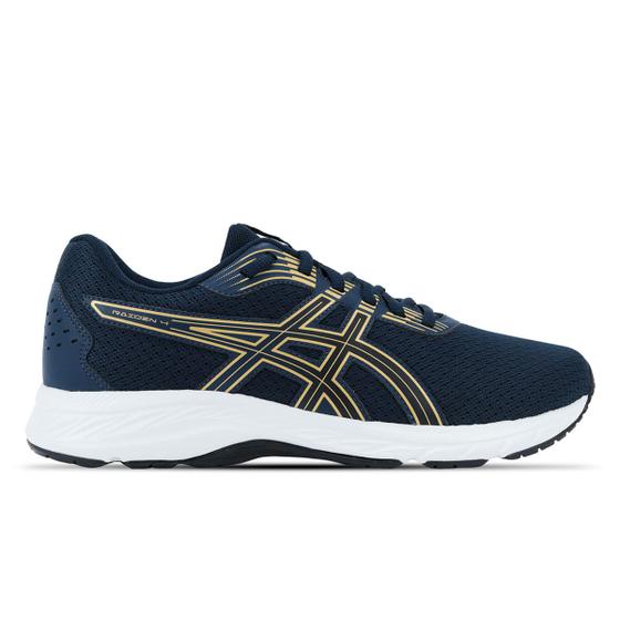 Imagem de Tênis ASICS Raiden 4 - Masculino - Azul Marinho com Branco e Dourado