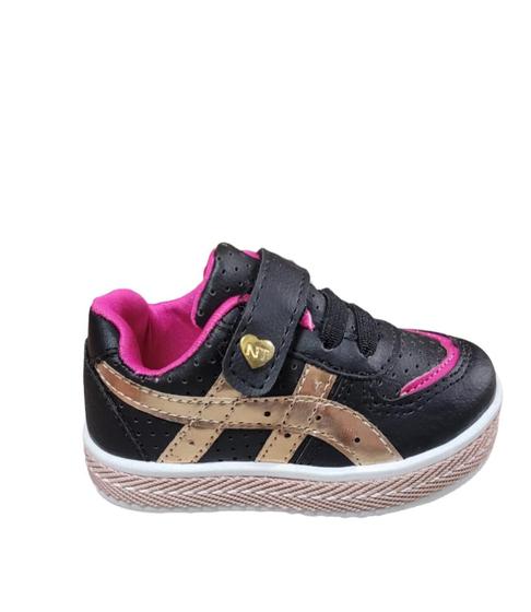 Imagem de Tenis Bebe Menina tiras autocolantes Elastico Calce Facil Simples Passo