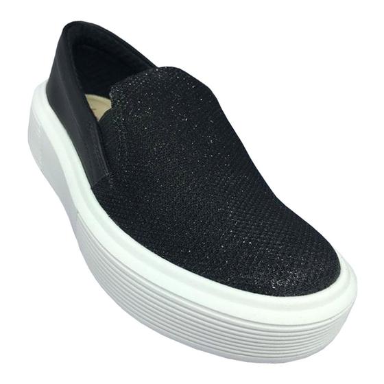 Tênis Beira Rio Feminino Slip On Com Brilho Casual Menor preço em Tênis Beira Rio Feminino Slip On Com Brilho Casual