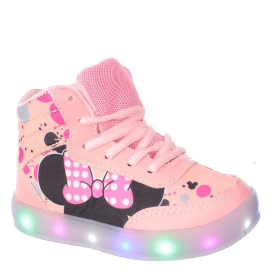 Imagem de Tênis Bota Infantil Menina Feminino de Led Luz Pisca  Rosa Meninas 