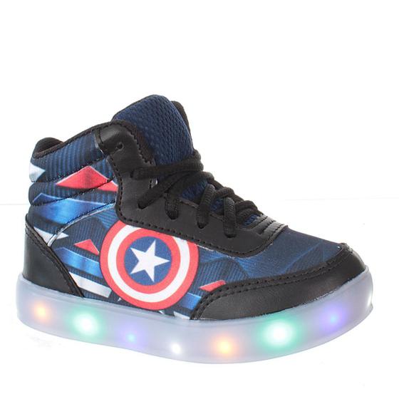 Imagem de Tenis Botinha Capitão Infantil Masculino De Led Luz Com Pulseira