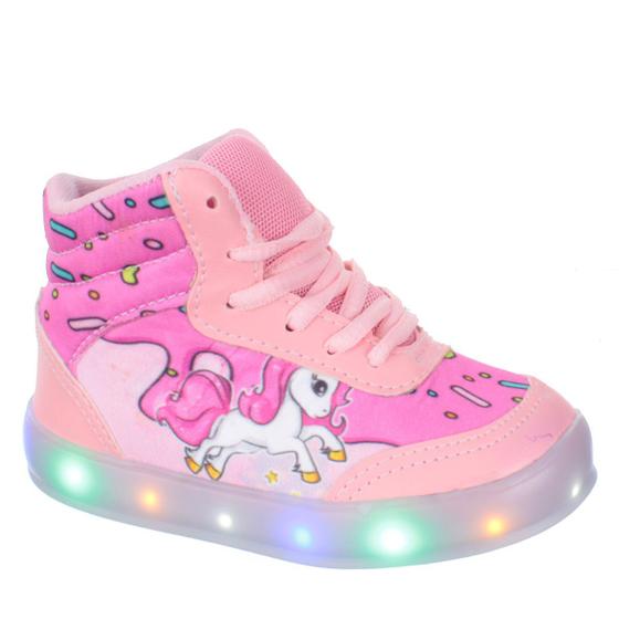 Tenis Botinha Unicornio Com Luz de Led Infantil Feminina Meninas Rosa Menor preço em Tenis Botinha Unicornio Com Luz de Led Infantil Feminina Meninas Rosa