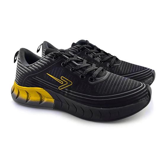 Imagem de Tênis Box 200 Jogger Esportivo BX2212 - Preto e Dourado