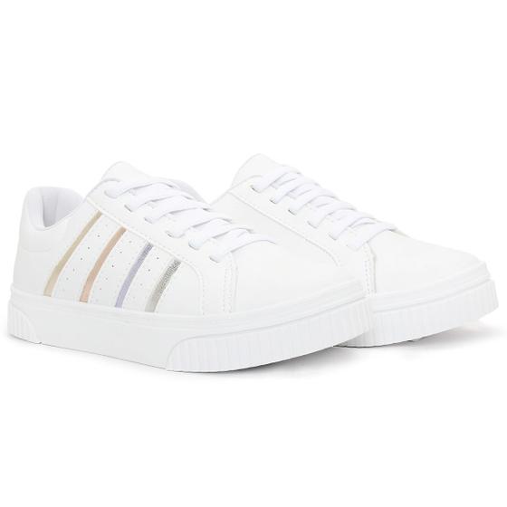 Imagem de Tênis Branco Feminino Casual Academia Treino Malhar BF Shoes