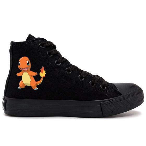 Imagem de Tenis Cano Alto Botinha Casual Adulto Infantil Com Cadarço Pokemon Charmander