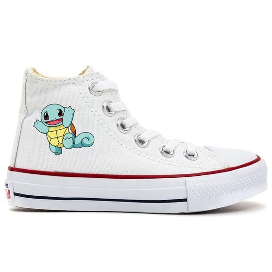 Imagem de Tenis Cano Alto Botinha Casual com Cadarço Adulto Infantil Pokemon Squirtle