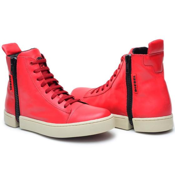 Tenis cano alto em couro bota diesel sapatenis casual Menor preço em Tenis cano alto em couro bota diesel sapatenis casual