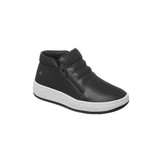 Imagem de Tênis Cano Alto Infantil Ortopé Bliss Teen Boot Zíper Lateral Preto