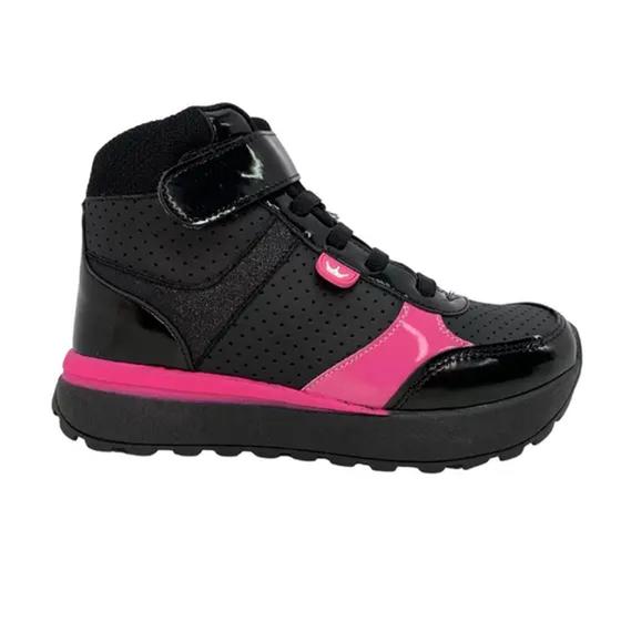 Imagem de Tênis Cano Alto Jet Kids Infantil Femininino 550030 - Preto/Pink