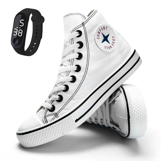 Tenis Cano Alto Longo Casual Star Botinha Feminina Kit + Relogio é boa?