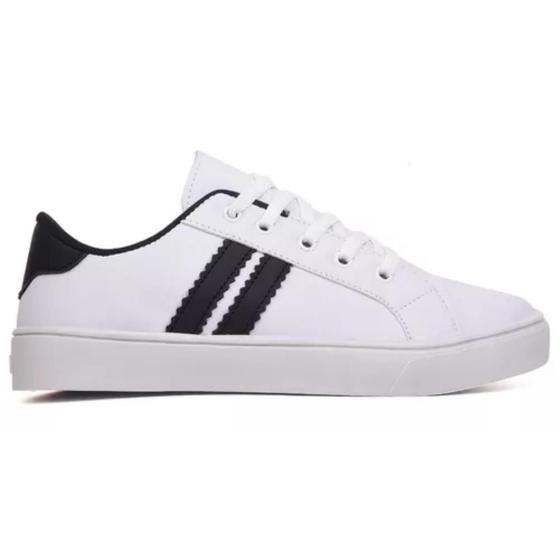 Imagem de Tenis Casual Branco Slip On Sapatenis Confortável Balada Leve Star Feminino