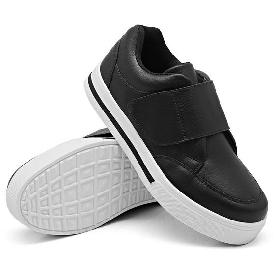 Imagem de Tênis Casual Dk Shoes Fita Auto Colante e Sola Borracha com Detalhe em Listra