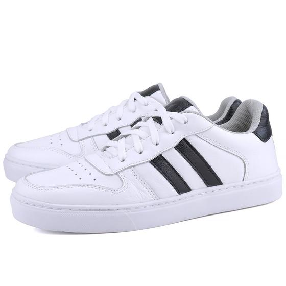 Imagem de Tênis Casual em Couro Masculino Mr. Gutt Branco