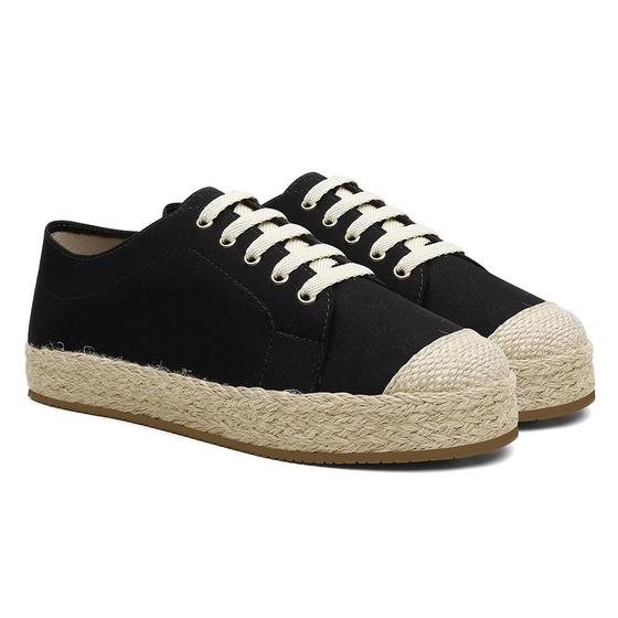 Tênis Casual Feminino Flatfform Lona Liso Moderno Conforto Menor preço em Tênis Casual Feminino Flatfform Lona Liso Moderno Conforto