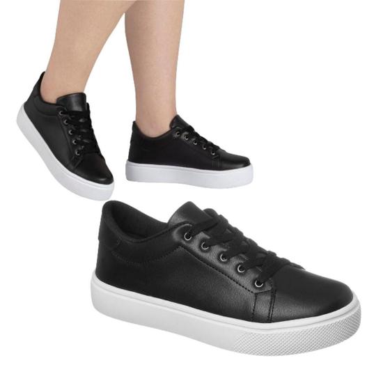 Tênis Casual Fotos De Sapatenis Feminino Preto Tênis Casual Feminino De  Couro Branco Scarpan Frete