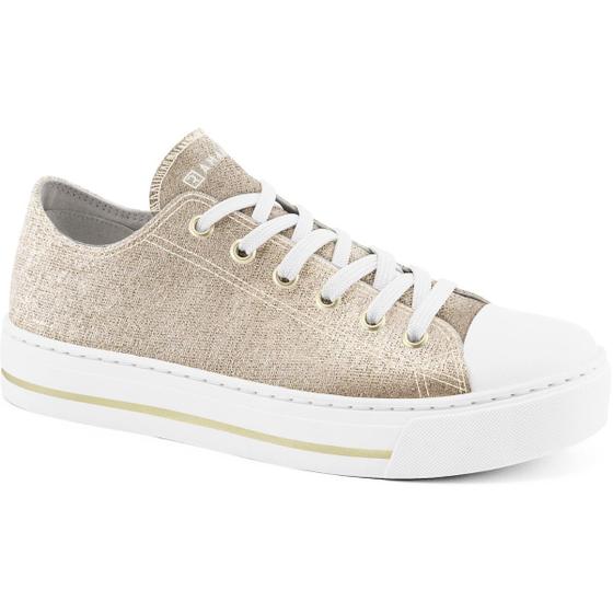 Imagem de Tênis Casual Glitter Flatform Tendência Moda 23-93222 Ramarim Ouro