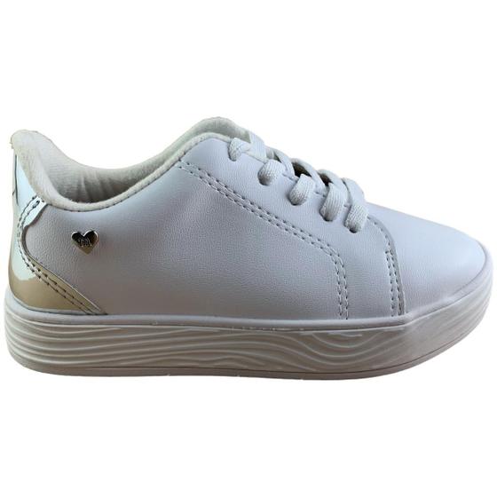 Imagem de Tenis Casual Infantil Feminino Molekinha Branco Napa