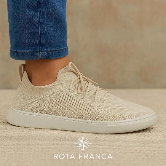 Tênis Casual Masculino KnitFest Solado Costurado Com Palmilha de