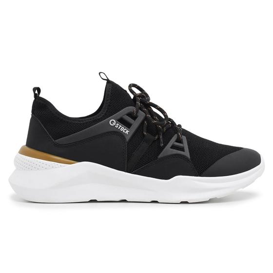 Imagem de Tênis Casual Masculino Sneaker Esportivo Elástico Leve Preto Zoom