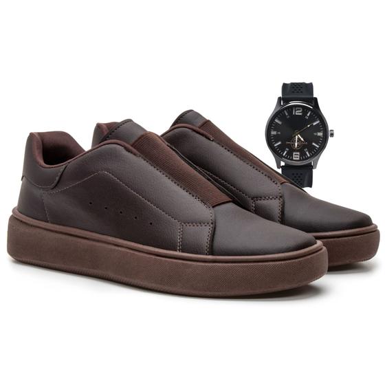 Imagem de Tenis Casual Masculino Sneaker Ouversize com Ajuste em Elastico Premium com Relógio Ponteiro