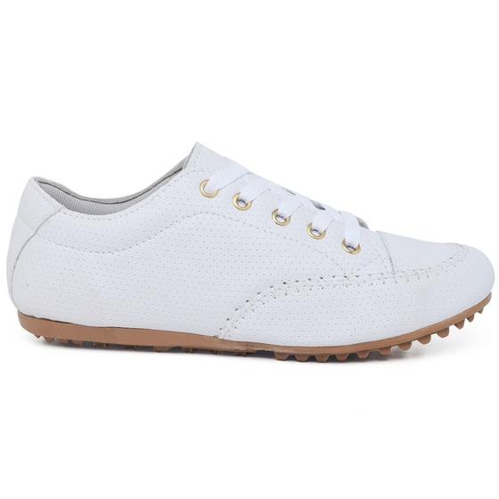 Imagem de Tenis Casual Mocassim Feminino Confortável Antiderrapante com Cadarço