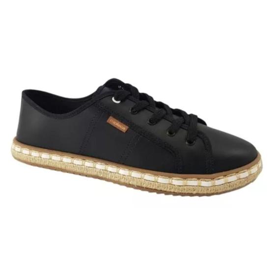 Imagem de Tenis Casual Moleca Preto Solado Corda Tratorado Moda 5674.104