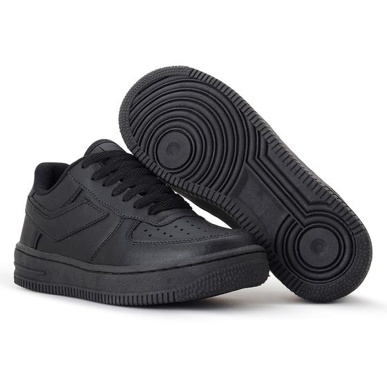 Imagem de Tênis Casual Preto All Black Dia a Dia Treino Estilo Cano baixo Academia Masculino