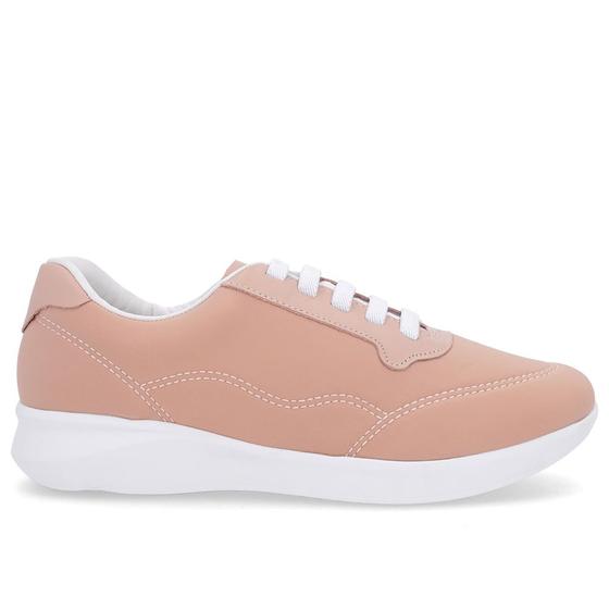 Imagem de Tênis Casual Rosa Elastano Cadarço Elástico