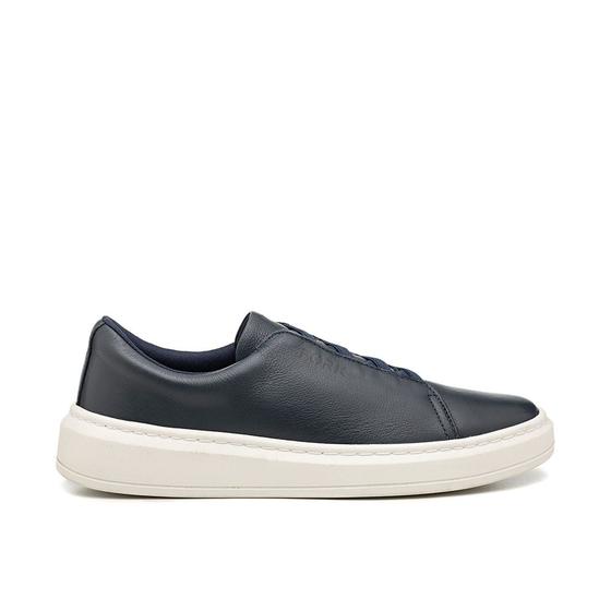 Imagem de Tenis Casual Sneaker Couro Collins Masculino Marinho Calce Facil Elastico Solado Costurado