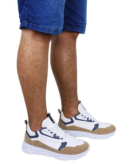 Imagem de Tênis Casual Street Man Branco E Azul Marinho Masculino - Legut