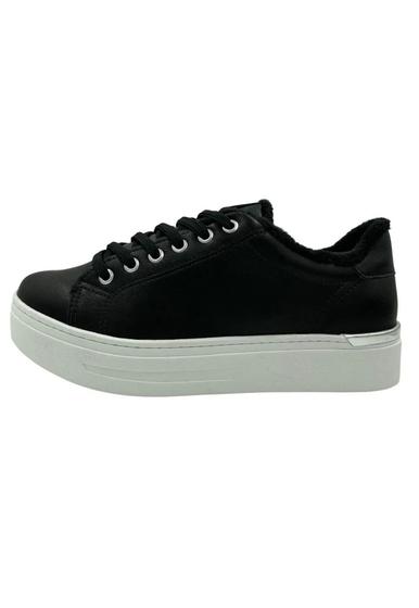 Imagem de Tênis Casual Via Marte Feminino Pelinho Flatform 23-6306 Preto