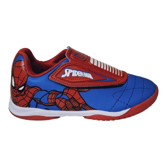 Imagem de Tenis Chuteira Infantil Homem Aranha Marvel Indoor tiras autocolantes