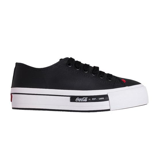 Imagem de Tênis Coca Cola Daytona Plataforma Leather Preto Feminino