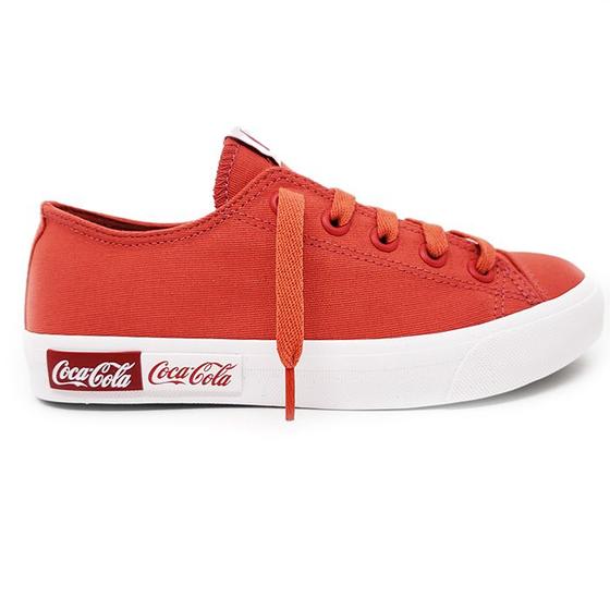 Imagem de Tênis Coca Cola Feminino Casual Blend Canvas Vermelho Rust