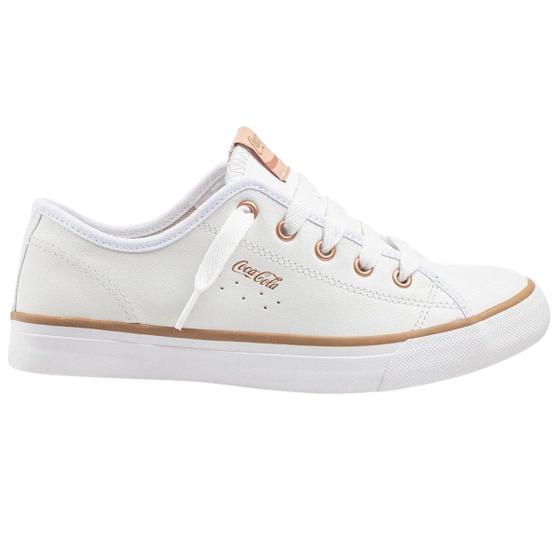 Imagem de Tênis Coca Cola Stream Leather Branco Cobre Feminino