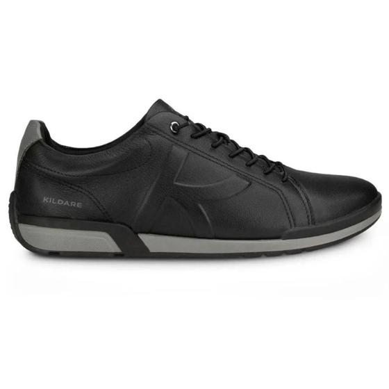 Imagem de Tênis Couro Masculino Kildare Grid Sapatênis Casual Preto 1193.4954