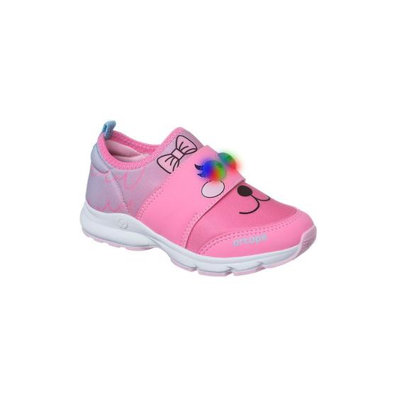 Imagem de Tênis de Led Infantil Feminino Ortopé Power Booh Babooh Rosa Candy