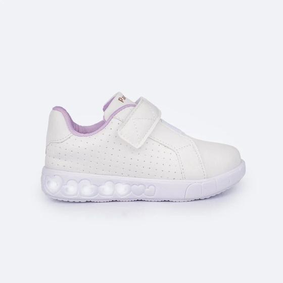 Imagem de Tênis de Led Pampili Sneaker Luz Branco e Lilás 670.016